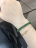 周大生和田玉碧玉手串招財納福傳家級彈力繩吉祥幸運手鏈送女友生日禮物 翠綠 約5.6mm 曬單實(shí)拍圖