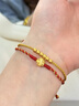 中國黃金（CHINA GOLD）四葉草黃金手鏈女足金轉(zhuǎn)運(yùn)金珠手繩生日禮物高檔實(shí)用送女友生日 足金四葉草金珠雙層手繩 曬單實(shí)拍圖