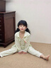 三件套兒童睡衣女春秋款短袖長褲甜美花邊2025新款女童夏季家居服 44308#三件套【吊帶+長袖+長褲】 120 【12碼】120-130CM 45-55斤 曬單實拍圖