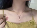 月下相戀S925銀女士項鏈甜美蝴蝶粉水晶吊墜精致輕奢鎖骨鏈生日禮物送女友 S925銀蝴蝶粉水晶項鏈 曬單實拍圖
