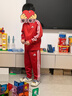 阿迪達斯（adidas）兒童裝褲子秋季戶(hù)外休閑運動(dòng)褲防風(fēng)束腳褲  紅/白 116 曬單實(shí)拍圖