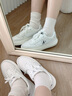 Calvin KleinJeans25女ck復古皮革拼接印花厚底休閑鞋運動(dòng)鞋板鞋禮物YW01890 0K4-月光白 38 曬單實(shí)拍圖