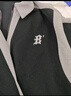 BJHG【白鹿同款】春重磅美式復古POLO衛衣男潮情侶OVERSIZE棒球衫上衣 黑色 M 曬單實(shí)拍圖
