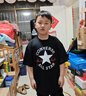 Converse匡威兒童裝男童短袖t恤新款夏季男孩中大童上衣半袖夏款T恤 正黑色 160 /76 【建議身高152-158cm】 曬單實(shí)拍圖