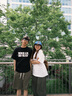 BIPOLAR彩色波點(diǎn)兔絨貼布短袖潮牌美式重磅情侶打底上衣夏季T恤 黑色 S 曬單實(shí)拍圖