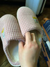 【冬季必備】棉拖鞋女 秋冬季家居室內(nèi)厚底保暖毛拖鞋地板拖男 升級(jí)版格子紫色 250#36-37適合35-36 曬單實(shí)拍圖