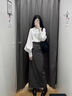微光里2025春夏新款燈籠袖白色襯衫女長袖韓版寬松港風(fēng)立領(lǐng)泡泡袖襯衣 港風(fēng)襯衣白M碼建議85-110斤 曬單實拍圖