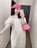 Jret白色度假風(fēng)裙子連衣裙女夏季新款大碼寬松顯瘦溫柔休閑泡泡袖長(cháng)裙 圖片色 L (建議110%7E125斤) 曬單實(shí)拍圖