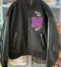 MEDM外套男女潮情侶裝潮流寬松春秋美式棒球服夾克王嘉爾同款上衣 黑色(現貨) S 曬單實(shí)拍圖