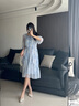 玖姿·安娜蔻優(yōu)雅假日浪漫暈染印花雪紡連衣裙女2025夏季新款 花紫 S 曬單實(shí)拍圖