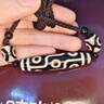 石玥珠寶精品橫穿九眼老天珠吊墜項(xiàng)鏈本命年護(hù)身符玉髓瑪瑙掛墜男女士款 曬單實(shí)拍圖