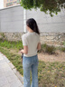 Teenie Weenie小熊針織毛衣女2025年夏季新款清新休閑馬卡龍絞花圓領(lǐng)短袖針織衫 象牙白 S 曬單實(shí)拍圖