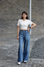 Calvin KleinJeans25春夏女士經(jīng)典標牌ck美式復古洗水寬松闊腿牛仔褲47B939G VYE-牛仔淺藍 27 曬單實拍圖