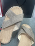開(kāi)妮特防滑牛筋底亞麻拖鞋夏季男女士居家室內透氣軟底家用厚底涼拖鞋 奶茶色 40-41 曬單實(shí)拍圖