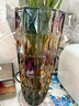 克拉蘇富貴竹百合琉璃色玻璃花瓶擺件客廳插花餐廳現代歐式簡(jiǎn)約水培花瓶 南非之鉆七彩2號（高32cm） 曬單實(shí)拍圖