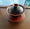 泱青韻紫砂三才蓋碗茶杯單個茶碗帶蓋不燙手敬茶杯紫砂杯茶具蓋碗 牡丹蓋碗 曬單實(shí)拍圖