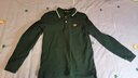E·LAND KIDS衣戀冬季新品男童撞色條紋徽章刺繡POLO衫 Green綠色/40 150 cm 曬單實拍圖