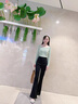 FSHE微喇褲女新款2025夏季高腰顯瘦修身九分西裝褲女垂感春秋長褲女 黑色[小個子款] S _建議體重80-95斤 曬單實拍圖