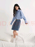 歐時(shí)力OCHIRLY 彈力針織短裙半身裙a字抽繩休閑女士2025春夏新款 牛仔藍(lán) XL 曬單實(shí)拍圖