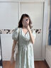 費雪（Fisher-Price）美國費雪孕婦夏裝連衣裙新款純棉夏季哺乳喂奶長(cháng)款春秋款孕婦裙子 抹茶綠連衣裙 XL【135-150斤適穿】 曬單實(shí)拍圖