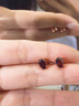 IL&CO尤珂 925銀天然石榴石耳釘女彩寶耳飾養耳洞生日情人節禮物 曬單實(shí)拍圖