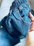 愛(ài)夸貓（AIKUAMAO）廣州新塘女式牛仔褲牛仔褲女新款刺繡愛(ài)心哈倫牛仔褲女2024夏秋季 738款【淺藍(lán)色】 【彈力高品質(zhì)】 L 建議110-120斤 曬單實(shí)拍圖