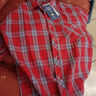 NASA GOOD長(cháng)袖襯衫男春秋季韓版潮流格子襯衣青年休閑寬松外套 紅3XL 曬單實(shí)拍圖