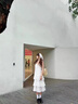 伊琦蕾（YIQILEI）蕾絲拼接白色吊帶連衣裙女夏季新款收腰海邊度假法式長裙仙女蛋糕 白色中長款 S 曬單實拍圖
