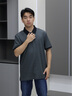 Calvin KleinJeans25春夏男士通勤ck絲光棉撞色翻領(lǐng)短袖T恤POLO衫4L0013S UB1-太空黑 L 曬單實拍圖