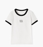 愛(ài)居兔夏季新款時(shí)尚撞色短袖T恤ENTBJ2P019A 本白鑲拼20 XL 170/92A 曬單實(shí)拍圖