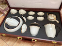 汝窯茶具整套高檔功夫茶具套裝家用辦公高端景德鎮(zhèn)茶壺茶杯子送禮 月白款【國色天香】 曬單實(shí)拍圖