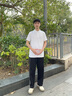 卡賓（CABBEEN）【織帶拼接】直筒休閑褲男2025年夏季薄款透氣寬松運動長褲 煤黑色01（寬松版型） M /170/48 曬單實拍圖