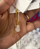 周六福（ZLF）七夕禮物  金鑲玉吊墜足金葫蘆白玉掛墜葫蘆玉墜子 吊墜+18K黃O字鏈（41+5cm) 曬單實(shí)拍圖