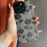 素洛適用蘋果16promax翻皮毛灰底黑色玫瑰手機殼iphone15Pro高級感復(fù)古14軟防塵轉(zhuǎn)音孔plus簡約保護殼 翻皮毛灰底滿屏玫瑰 iPhone14 Pro Max 曬單實拍圖