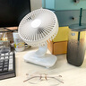 酷盟風(fēng)寶桌面風(fēng)扇臥室超靜音小型電風(fēng)扇臺式usb辦公室學(xué)生宿舍床上超長(cháng)續航智能定時(shí)可搖頭迷你便攜 冰川白【插電款】充插兩用 五檔大風(fēng)丨智能定時(shí) 曬單實(shí)拍圖