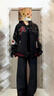 A CHOCK【Achock官方店】美式復(fù)古撞色棒球服外套毛巾繡新款飛行員夾克潮 黑色 XL 曬單實(shí)拍圖
