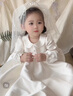 G.DUCKKIDS女寶寶周歲公主裙生日禮服花童婚紗蓬蓬裙2025春秋新款高端連衣裙 米白色 80 cm 曬單實(shí)拍圖