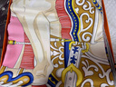 愛(ài)馬仕（HERMES）方巾 馬鞍圖案印花 絲巾 女款 禮物送女友節日送禮 粉色 H004090S 07 90*90cm 曬單實(shí)拍圖