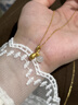 中國黃金（CHINA GOLD）開(kāi)心果黃金項鏈足金金鑲玉吊墜女和田玉項鏈情人節生日禮物送女友 足金吊墜_約0.3g【贈銀鏈】玫瑰禮盒 曬單實(shí)拍圖