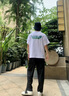 蔚翔（WEI XIANG）冰絲褲子男夏季薄款寬松直筒速干休閑褲涼感透氣男士運動(dòng)闊腿長(cháng)褲 (兩件裝)黑色+深灰色 XL (建議體重130-140斤) 曬單實(shí)拍圖