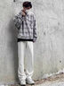 武楠彎刀休閑褲男春夏新款男裝美式微喇褲子學生衛(wèi)褲直筒斜切休閑長褲 灰色 XL 曬單實拍圖