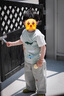 white wheat兒童上衣女男孩2024夏季新款貼布純棉t恤寶寶休閑短袖 藍(lán)色 90 cm 曬單實(shí)拍圖