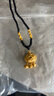 中國(guó)黃金（CHINA GOLD）平安鎖黃金項(xiàng)鏈男女足金長(zhǎng)命鎖吊墜金鎖嬰兒寶寶周歲生日出生禮物 京速達(dá)-平安鎖吊墜【黑繩】約1.5g 曬單實(shí)拍圖