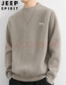JEEP SPIRIT吉普毛衣男秋冬季韓版圓領(lǐng)針織衫男士一體絨保暖線(xiàn)衣 淺灰 L 曬單實(shí)拍圖