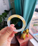 京蔻迪天l然黃龍玉手鐲金絲玉鐲子玉鐲女溏心錦鯉桂花釀手鐲石英巖玉送 52mm 溏心錦鯉 曬單實(shí)拍圖
