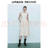 UR2025春季新款女裝法式氣質(zhì)通勤一字領(lǐng)無袖連衣裙UWM750004 米白 XL 曬單實拍圖