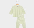 Aengbay昂貝[冰莫?]睡衣嬰兒秋衣秋褲套裝新生家居服寶寶衣服薄款 綠色 90 曬單實(shí)拍圖