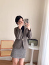 薩拉維夫毛呢西裝外套女春秋2025新款小個(gè)子短款女士小香風(fēng)西服 單件灰色西裝 S 曬單實(shí)拍圖