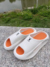 花花公子（PLAYBOY）拖鞋男鞋2026夏季一字拖鞋男士透氣舒適家居涼鞋 白橘  40 /41 曬單實(shí)拍圖