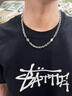 戚小米王嘉爾同款鈦鋼項鏈男潮男士男款潮流鎖骨鏈嘻哈拼接鏈子衛(wèi)衣配飾 菱形拼接項鏈 曬單實拍圖